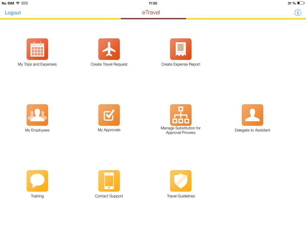 SAP Travel Management on iPad